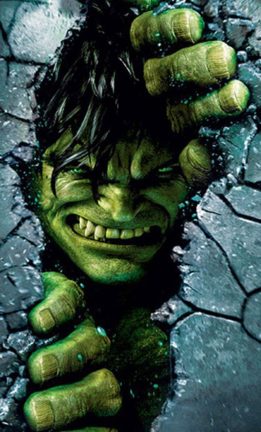 Hulk Breaking Wall Print Poster