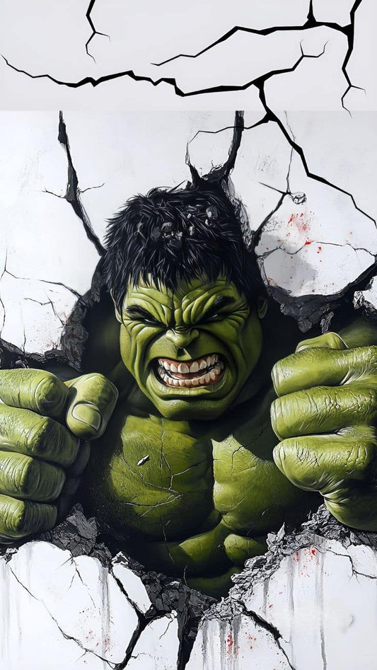 Hulk Breaking Wall Art (3) Print Poster