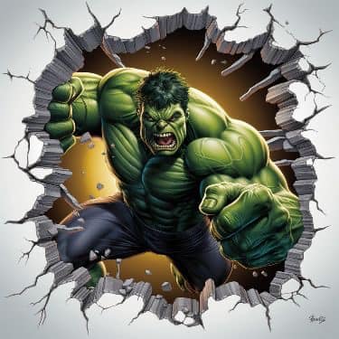 Hulk Breaking Wall Artwork Jigsaw Puzzle