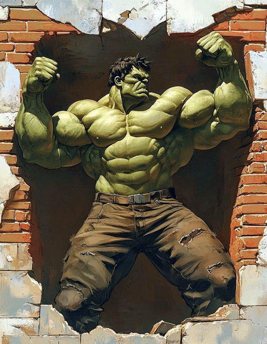 Hulk Breaking Wall (2) Print Poster