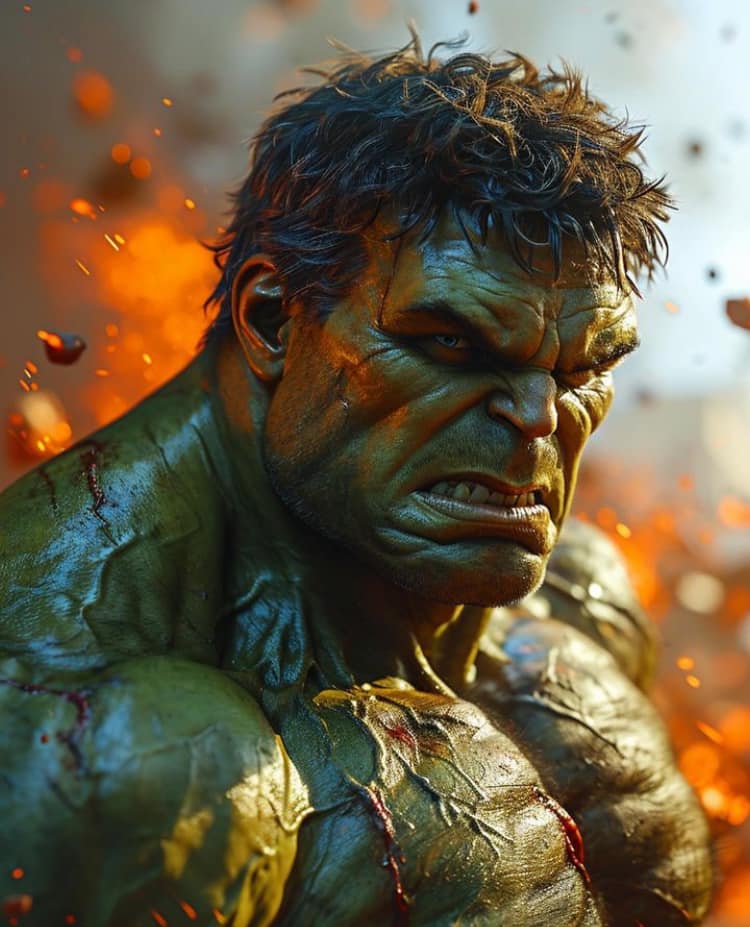 Hulk Character Portrait Explosion Jigsaw Puzzle