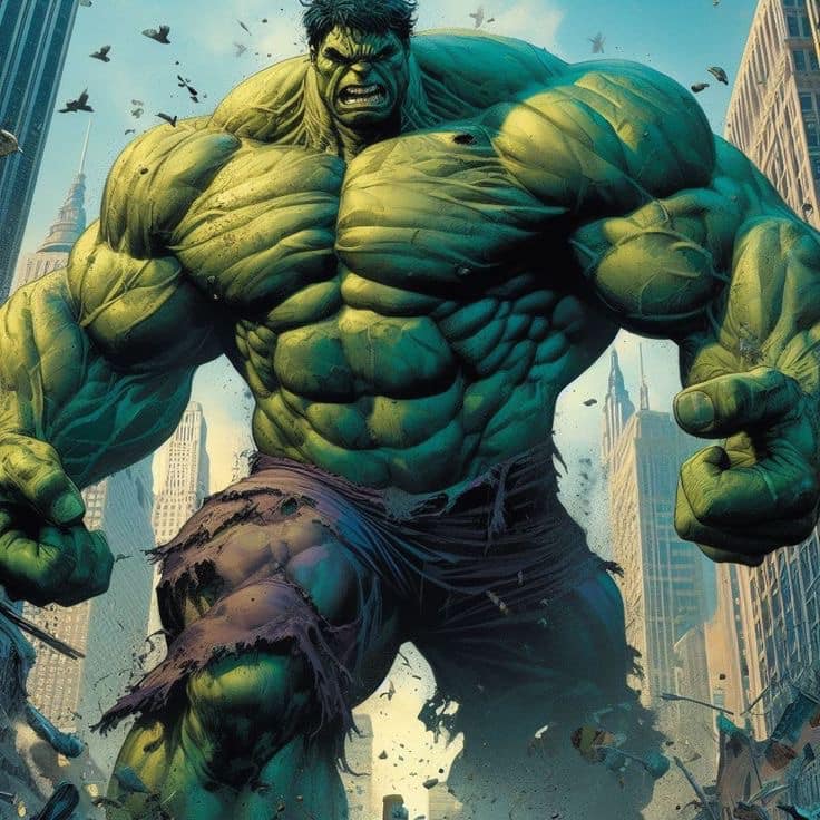 Hulk Cityscape Destruction Print Poster