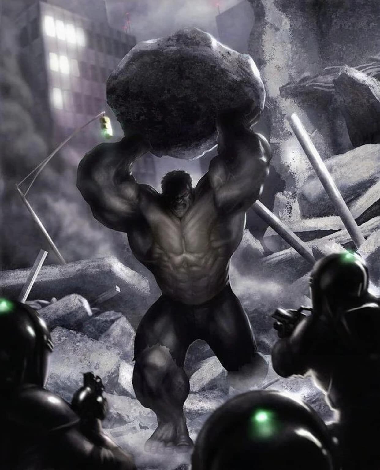 Hulk Confrontation Destruction Print Poster