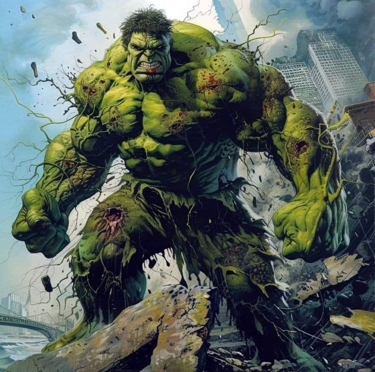 Hulk Demolition Art Print Poster