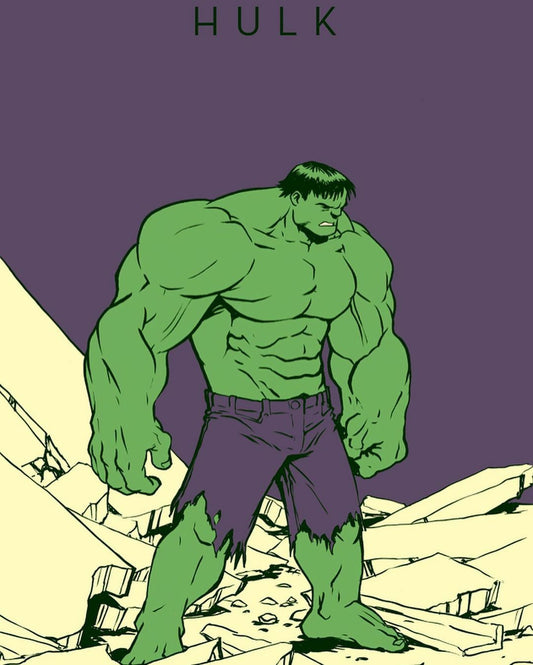 Hulk Demolition Illustration Print Poster