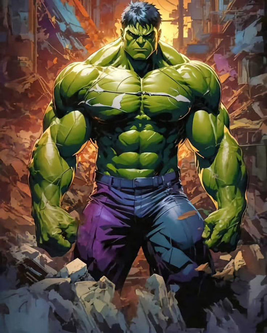Hulk Destroying Environment Print Poster
