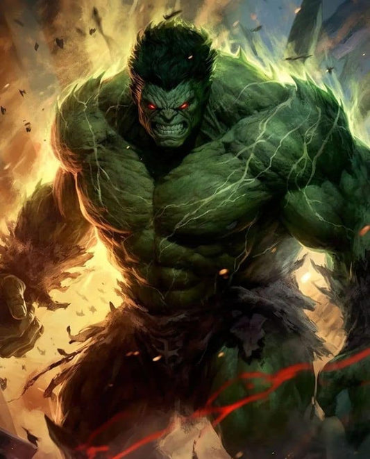 Hulk Digital Art Portrait Print Poster
