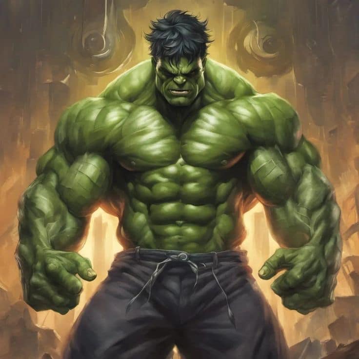 Hulk Digital Art Portrait (2) Print Poster