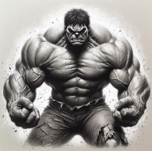 Hulk Drawing Portrait Print Poster