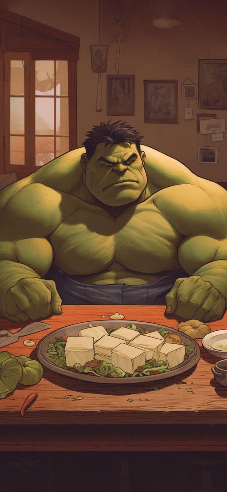 Hulk Eating Tofu In Dining Room Jigsaw Puzzle