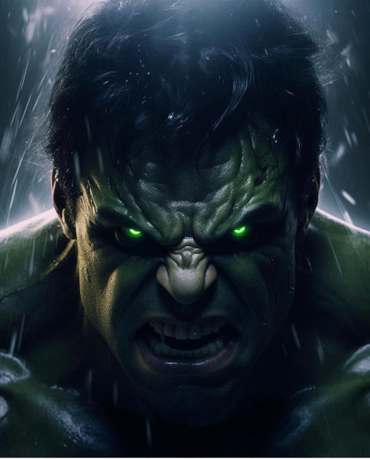 Hulk Expression Rainstorm Print Poster