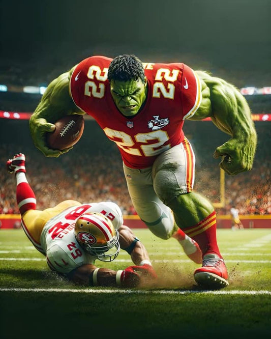 Hulk Football Action Print Poster
