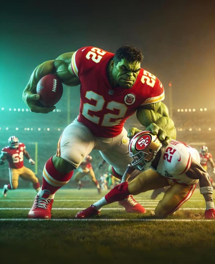 Hulk Football Play Action Print Poster