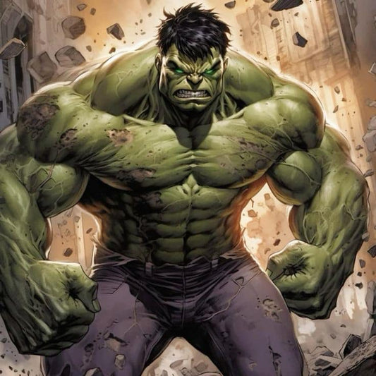 Hulk Furious Destroying City Print Poster