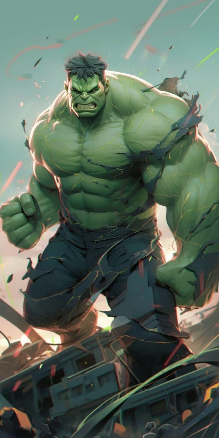 Hulk Hero Action Scene Print Poster