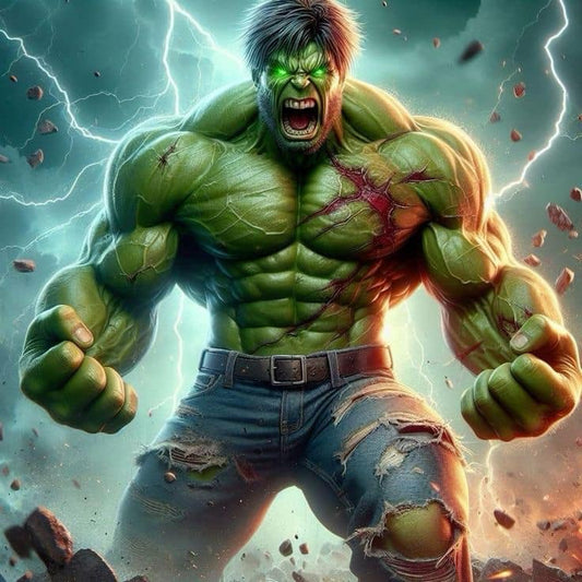Hulk Hero Pose Explosion Print Poster