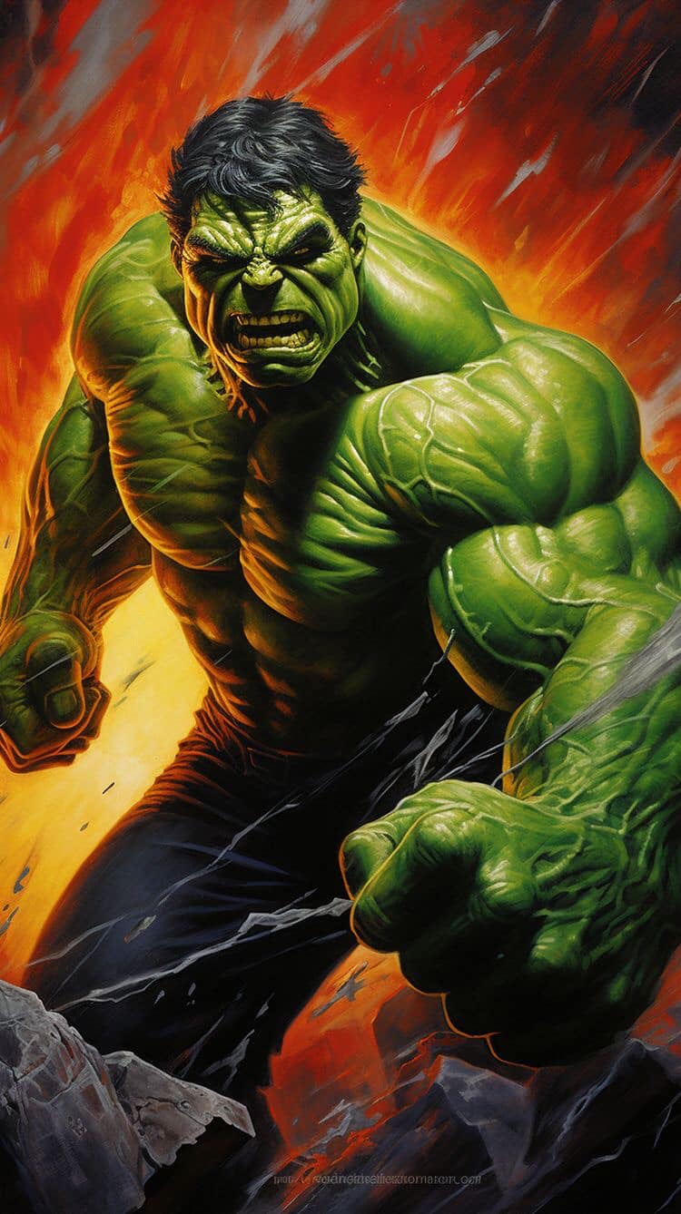 Hulk Illustration Aggressive Action Jigsaw Puzzle