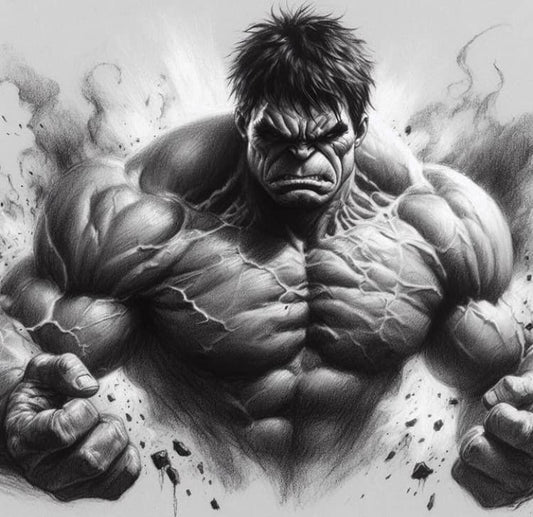 Hulk Illustration Demonstration Of Power Print Poster