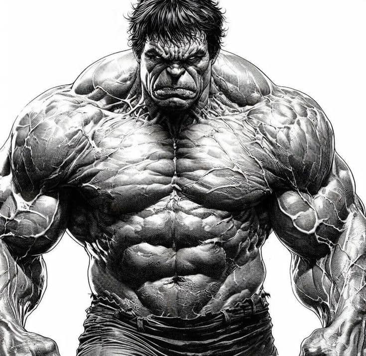 Hulk Illustration Portrait (2) Print Poster