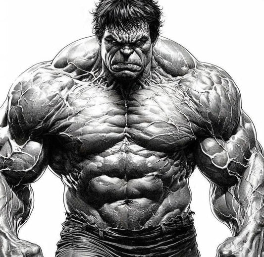 Hulk Illustration Portrait (2) Print Poster