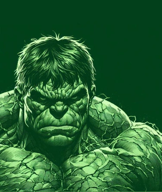 Hulk Illustration Portrait (4) Print Poster