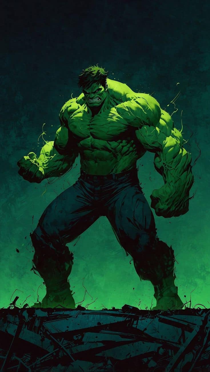 Hulk Illustration Strong Pose Jigsaw Puzzle