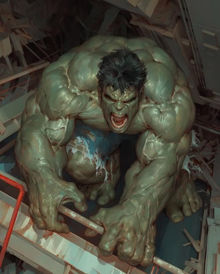 Hulk In Destruction Print Poster