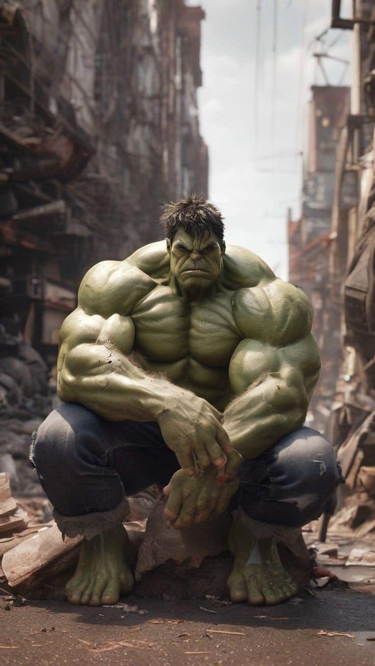 Hulk In Ruins Print Poster