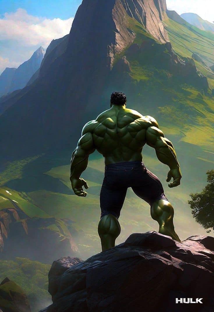 Hulk Landscape View Mountains Print Poster