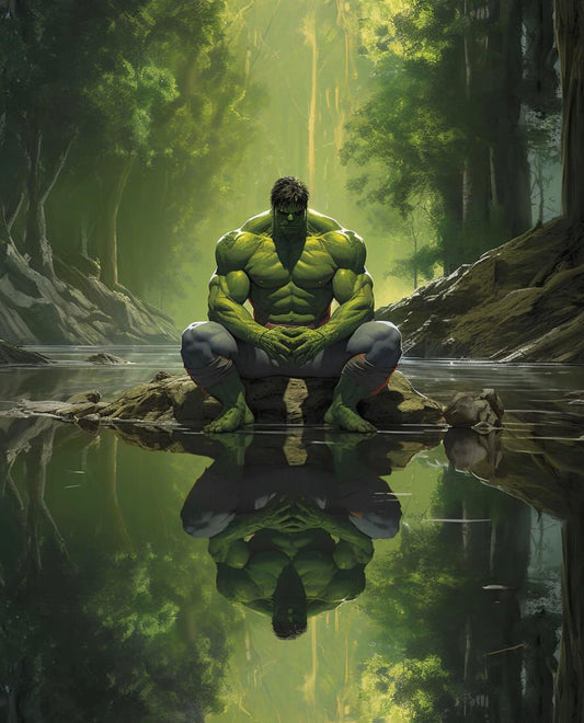 Hulk Meditation Forest Reflection Print Poster