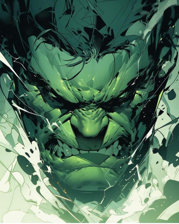 Hulk Portrait Abstract Art Print Poster