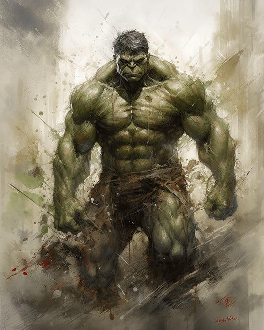 Hulk Portrait Action Artwork Print Poster