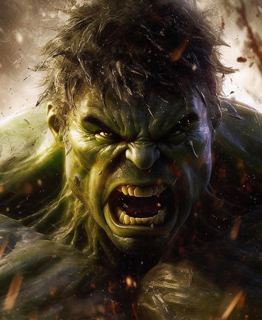 Hulk Portrait Angry Expression (3) Print Poster