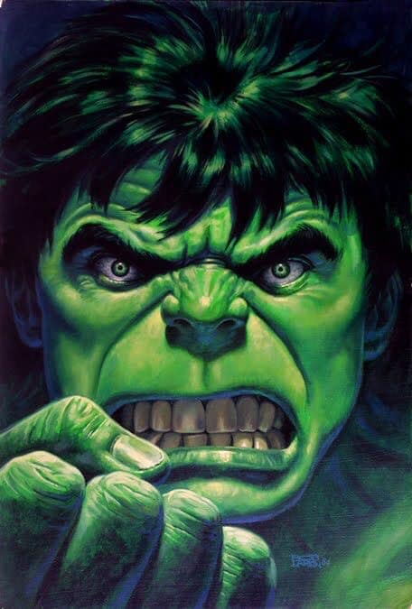 Hulk Portrait Angry Expression (4) Print Poster