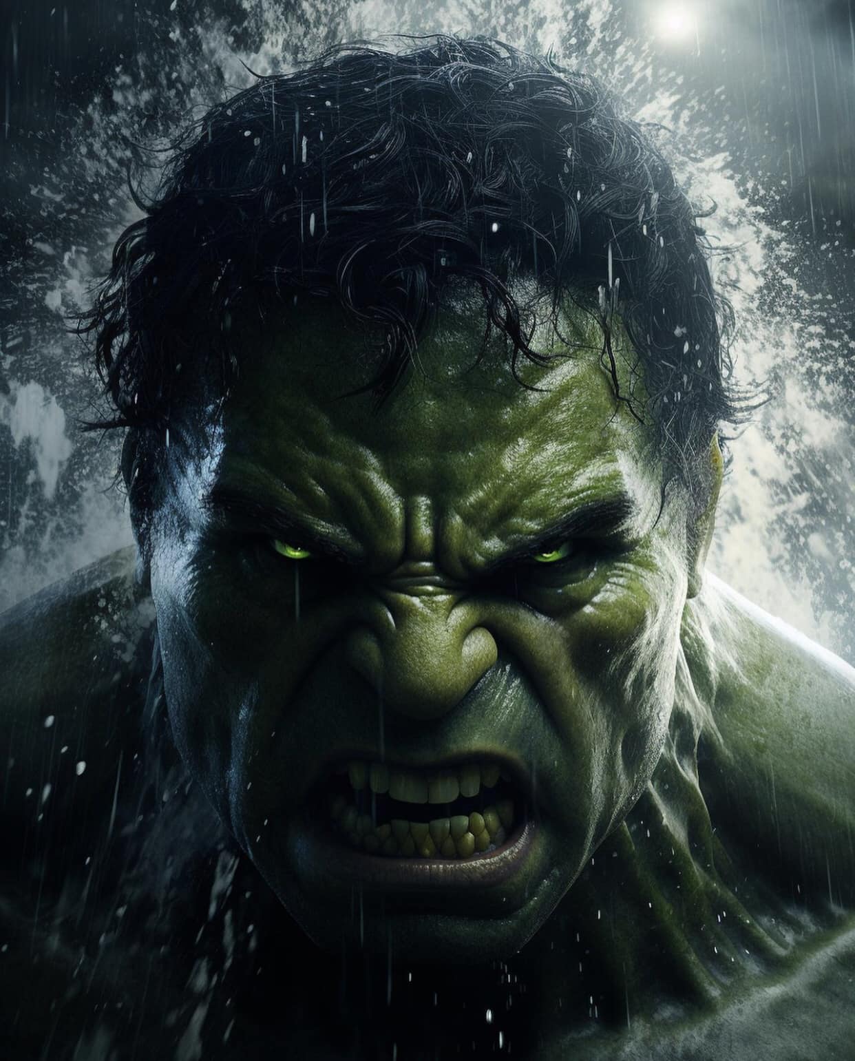 Hulk Portrait Angry Expression (5) Print Poster
