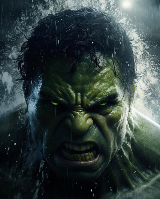 Hulk Portrait Angry Expression (5) Print Poster