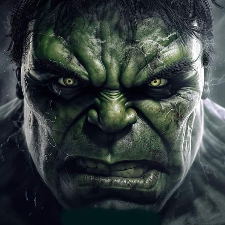 Hulk Portrait Angry Face Print Poster