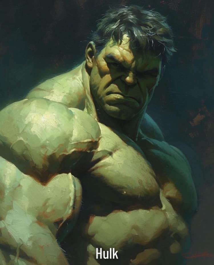 Hulk Portrait Artistic Rendering Print Poster