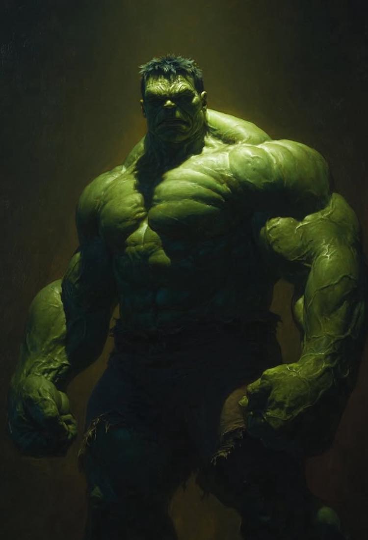 Hulk Portrait Dramatic Lighting Print Poster