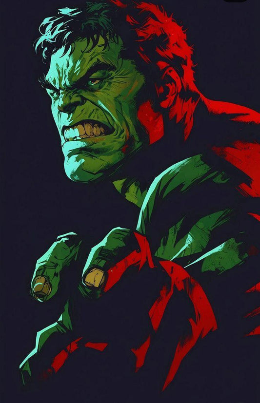 Hulk Portrait Illustration (2) Print Poster