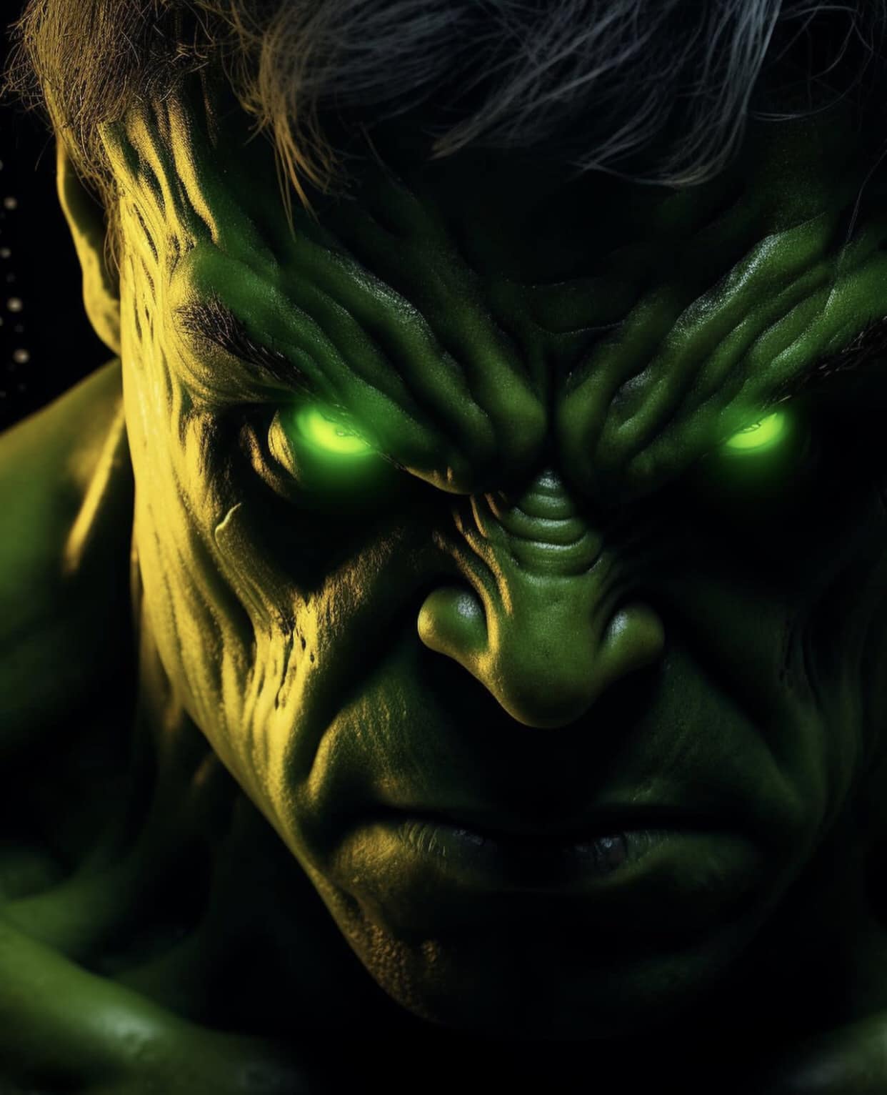Hulk Portrait Intense Expression Print Poster