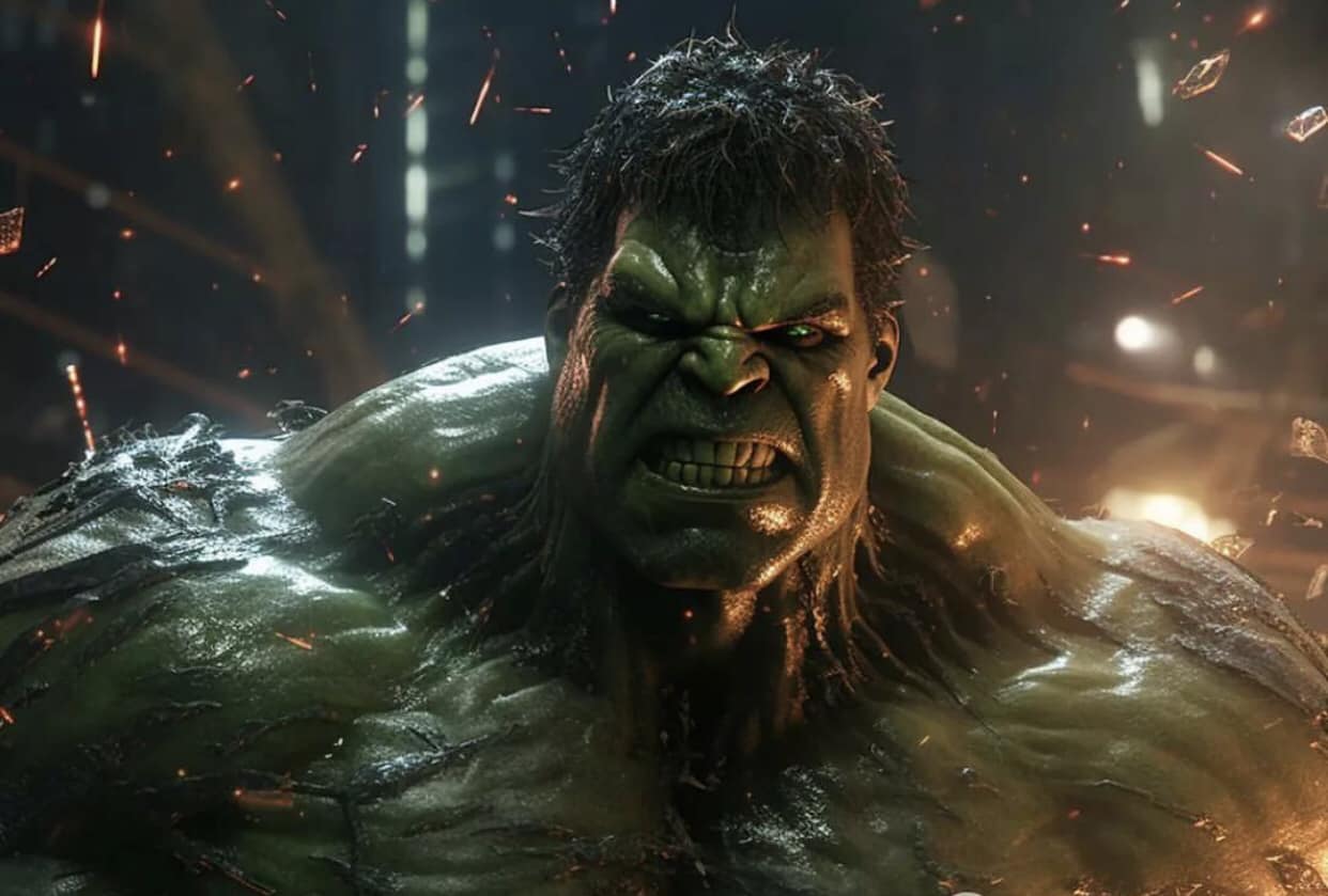 Hulk Portrait Intense Expression (2) Print Poster