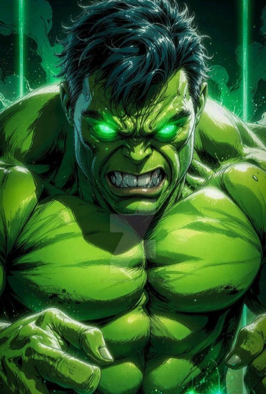 Hulk Portrait Intense Expression (4) Print Poster
