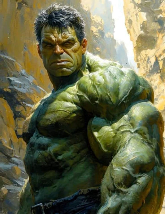 Hulk Portrait Mountainside Print Poster