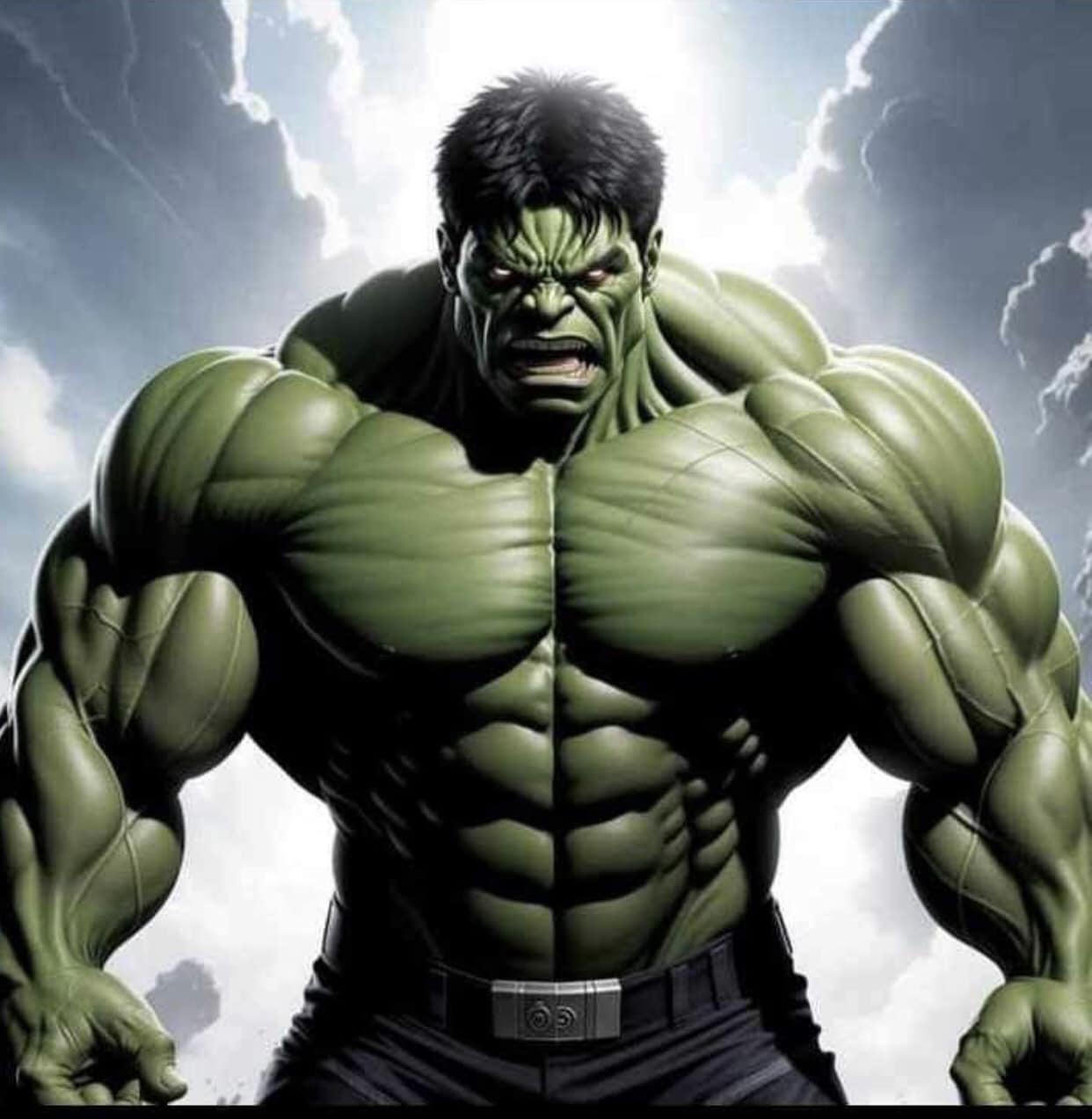 Hulk Portrait Muscular Expression Print Poster