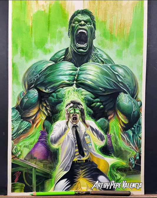 Hulk Scientist Transformation Art Print Poster