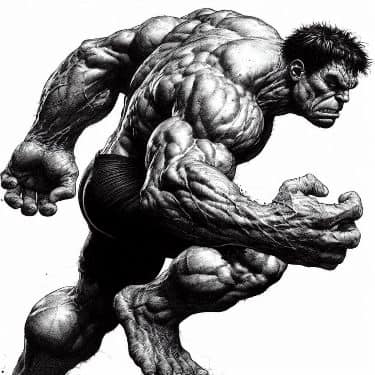 Hulk Sketch Illustration Print Poster