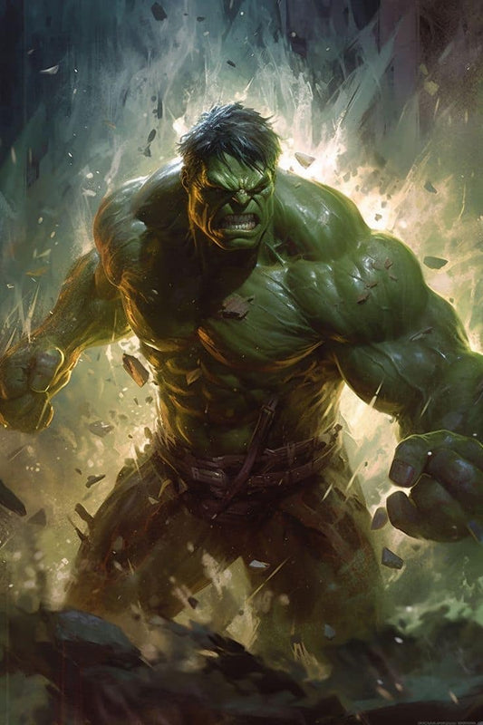 Hulk Smash Action Portrait Print Poster