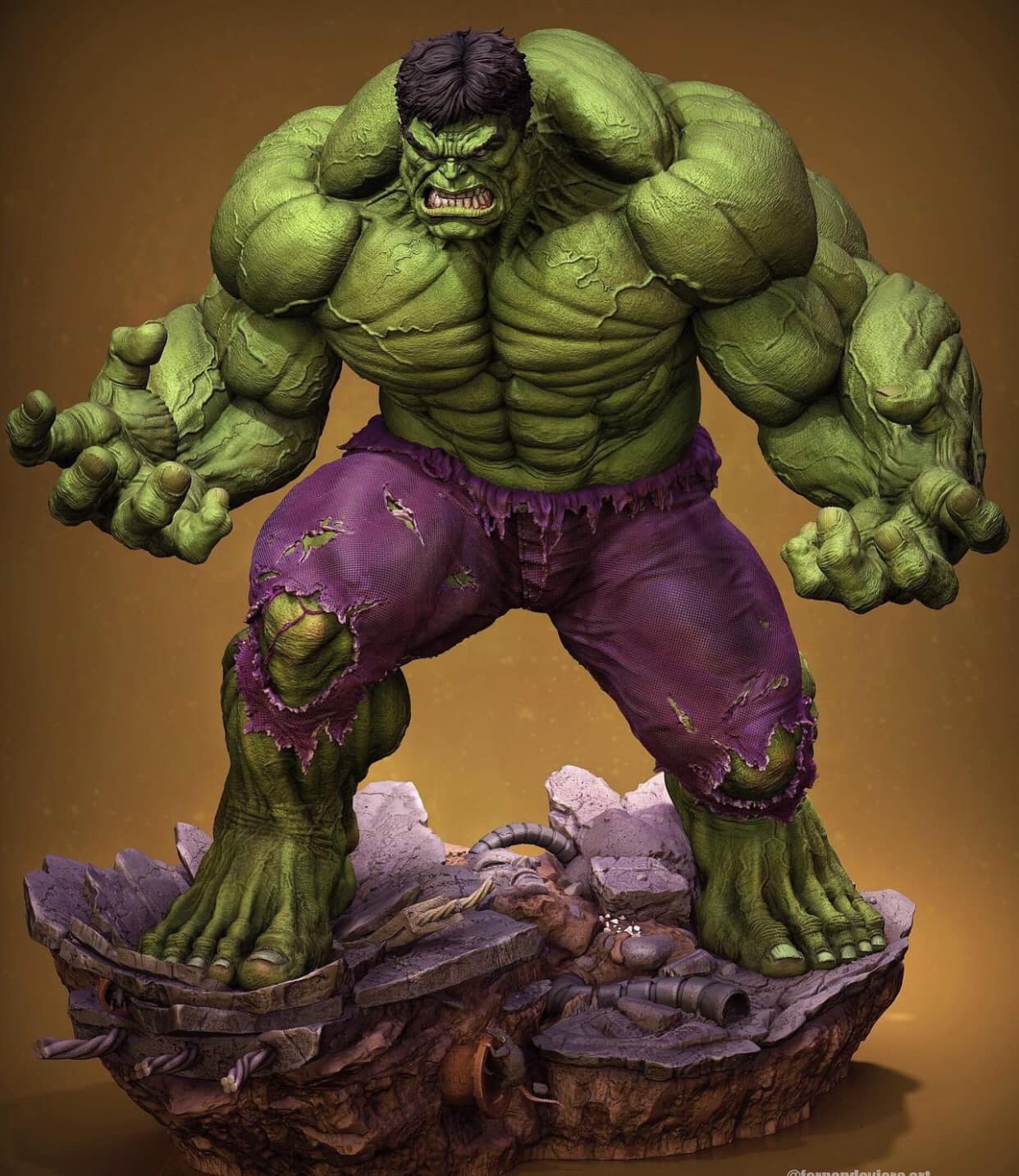 Hulk Statue Display Print Poster