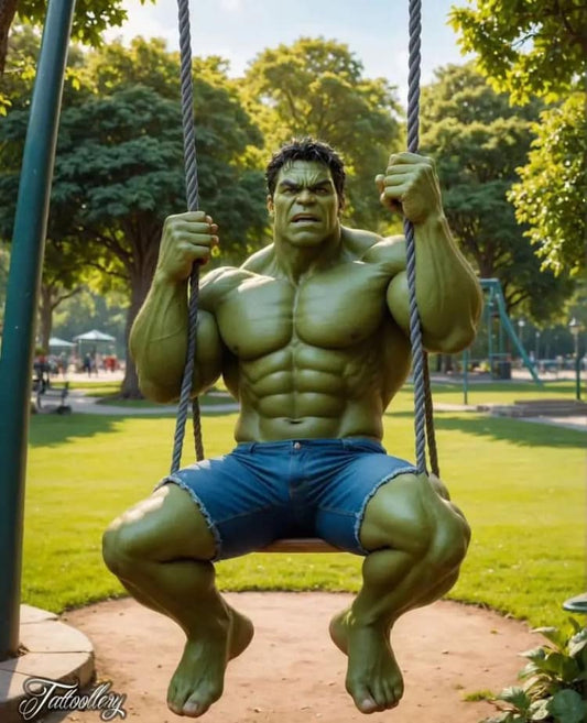 Hulk Swinging In Park Print Poster